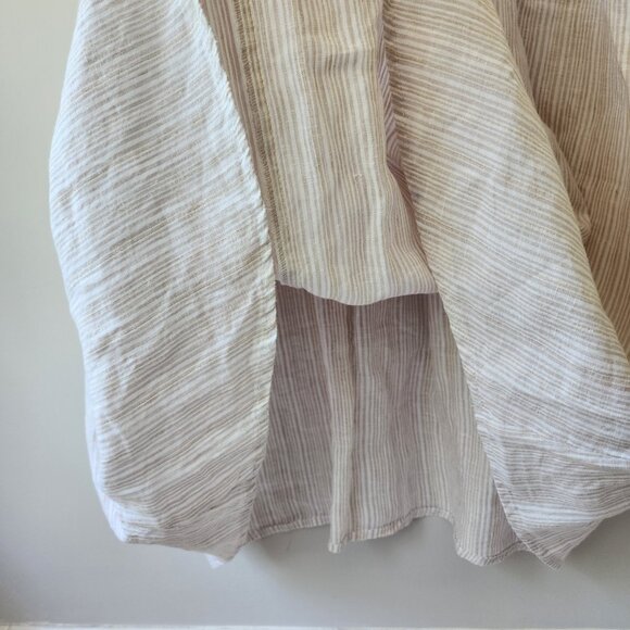 Antibes Blanc Striped Linen Maxi Dress | Medium | Gold Tan Cream RN 59478 - Picture 4 of 8